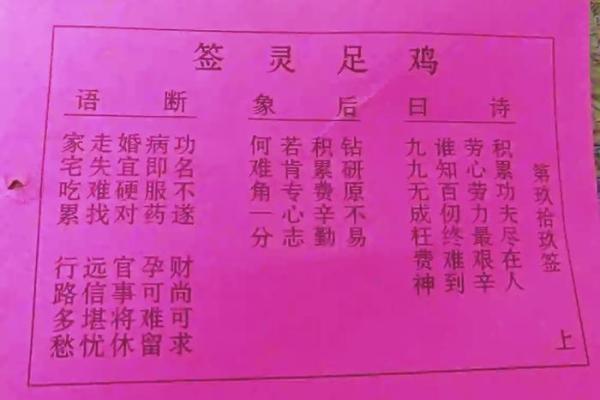 关帝灵签四十解签