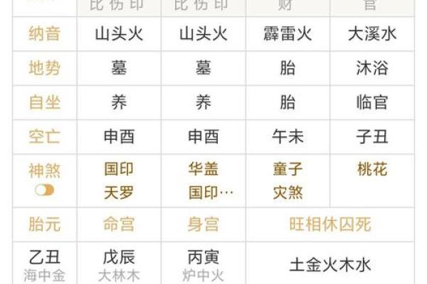 八字五行排盘