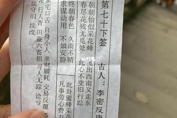 菩萨灵签第1签
