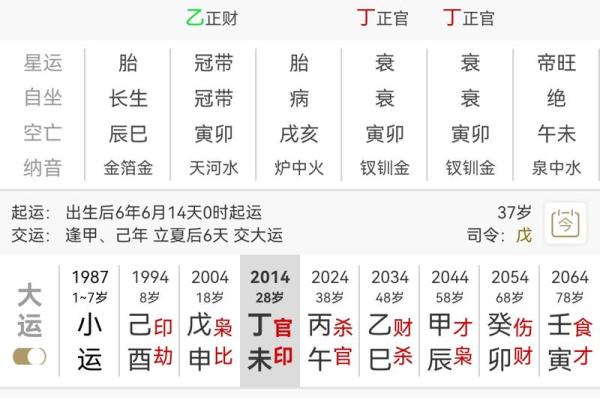 大运八字排盘分析