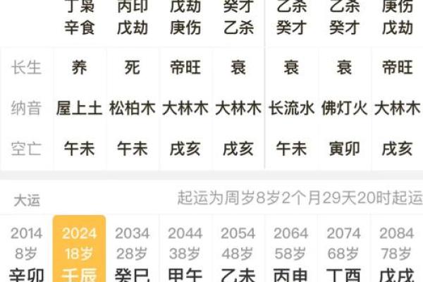 四柱八字查询,八字命排盘免费
